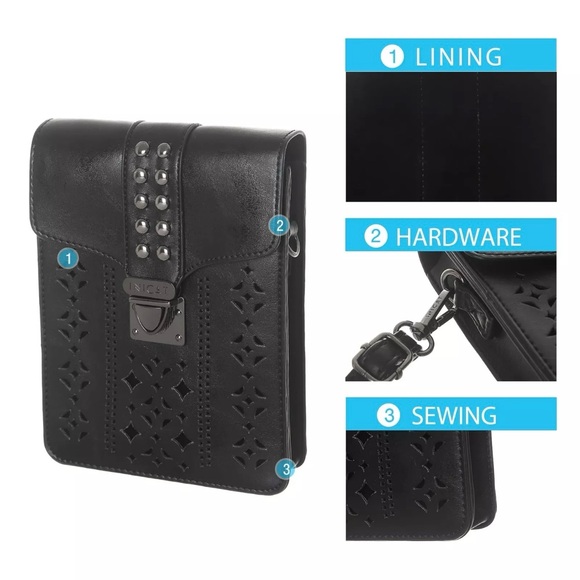NWOT INICAT crossbody RFID Blocking Bag Cell Phone Purse Wallet, adjust strap - Picture 5 of 5